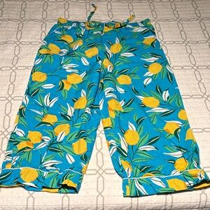 Printfresh Blue and Yellow Pajama Pants - cropped pant